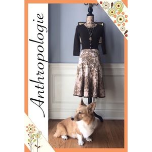 🌸Anthropologie🌸 Cream Floral Skirt Sz 0
